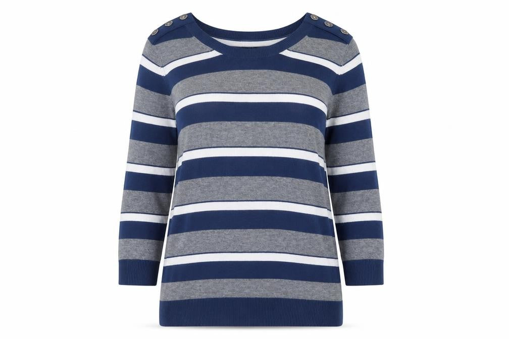 Front view of Banana Republic Women's Multicoloured Stripe Jumper