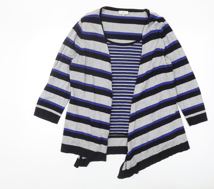 CC Women's Multicoloured Striped Cardigan L