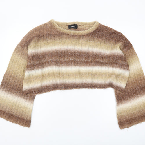 Cider Women's Brown Striped Pullover Jumper XL