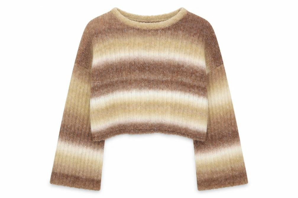 Front view of Cider Women's Brown Striped jumper XL