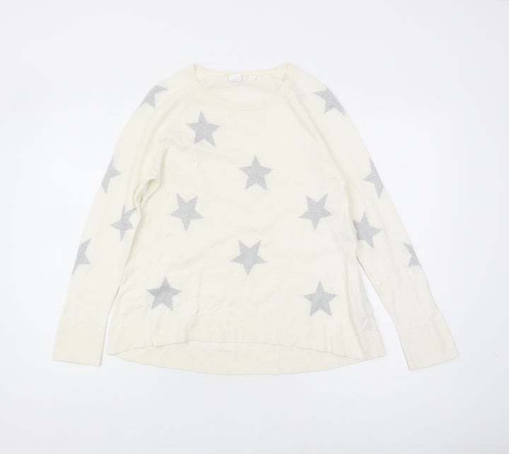 GAP Kids Ivory Star Pullover Jumper, Girls Size 14, Cotton
