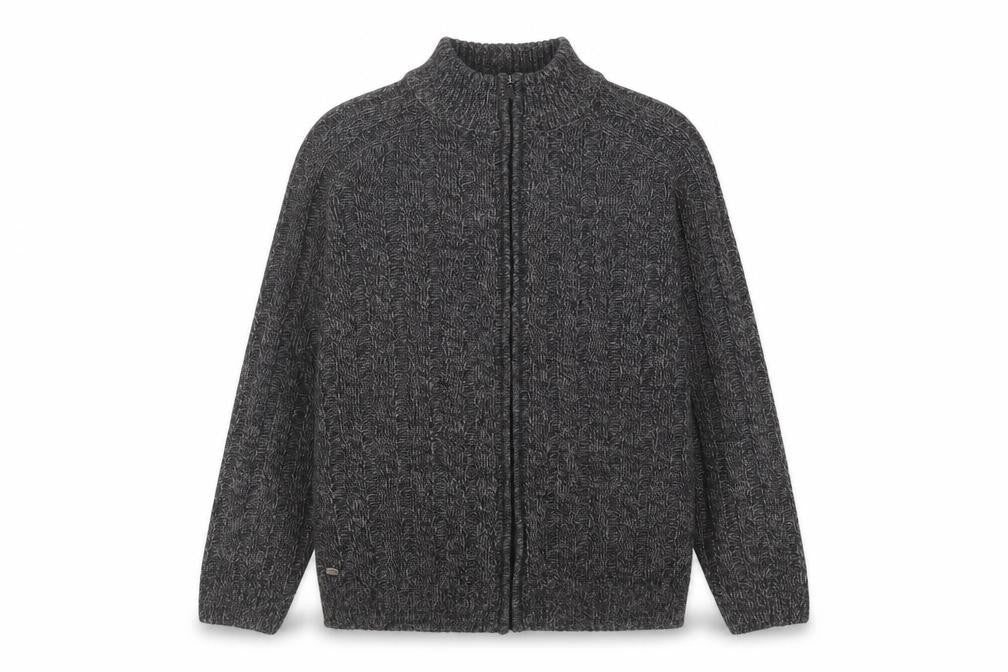 Front view of Kensington Eastside Men's Grey XL Full Zip Jumper
