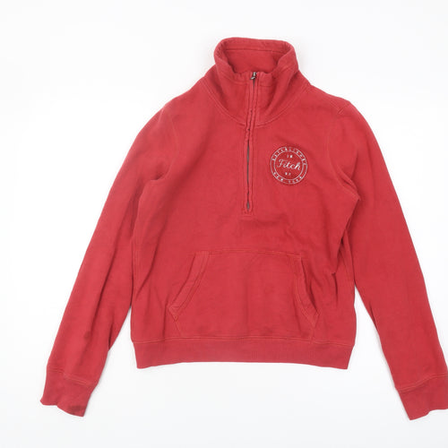 Abercrombie & Fitch Red Women's Pullover Sweatshirt, M