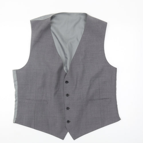 Moss Grey Men's Waistcoat - Regular Fit Size 52R