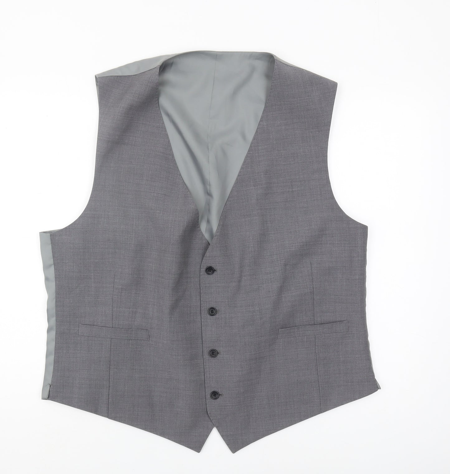 Moss Grey Men's Waistcoat - Regular Fit Size 52R