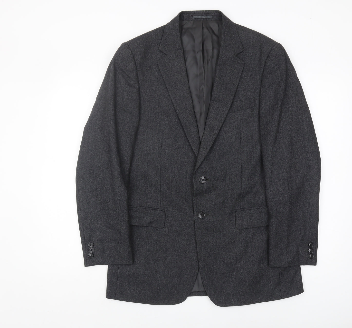 Jaeger Men's Grey 38R Wool Blazer Jacket
