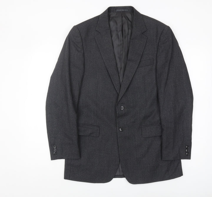 Jaeger Men's Grey 38R Wool Blazer Jacket