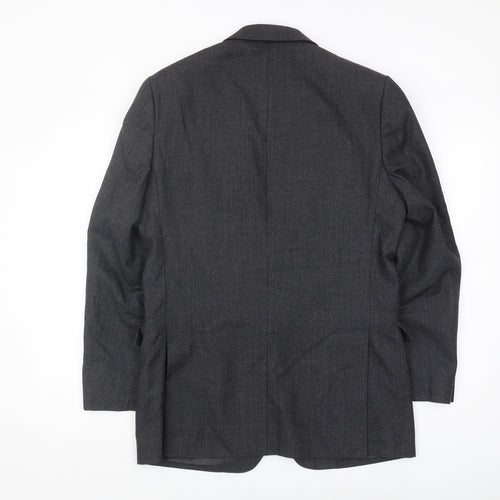 Jaeger Men's Grey 38R Wool Blazer Jacket