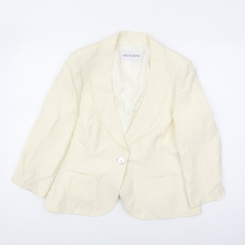 Artigiano Women's Ivory Blazer Jacket UK 14