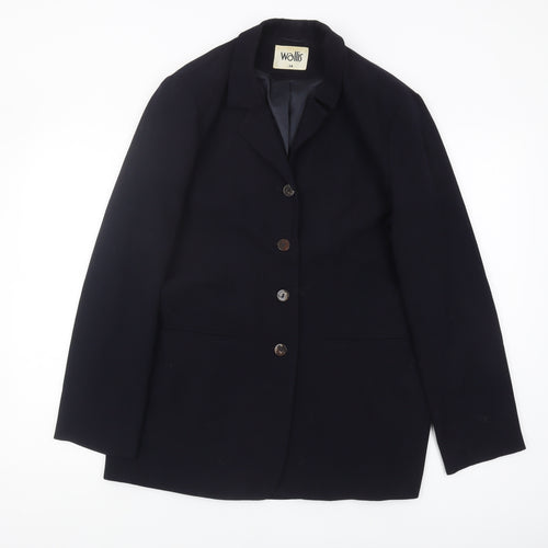 Wallis Women's Black Suit Jacket Size 14 Regular Fit