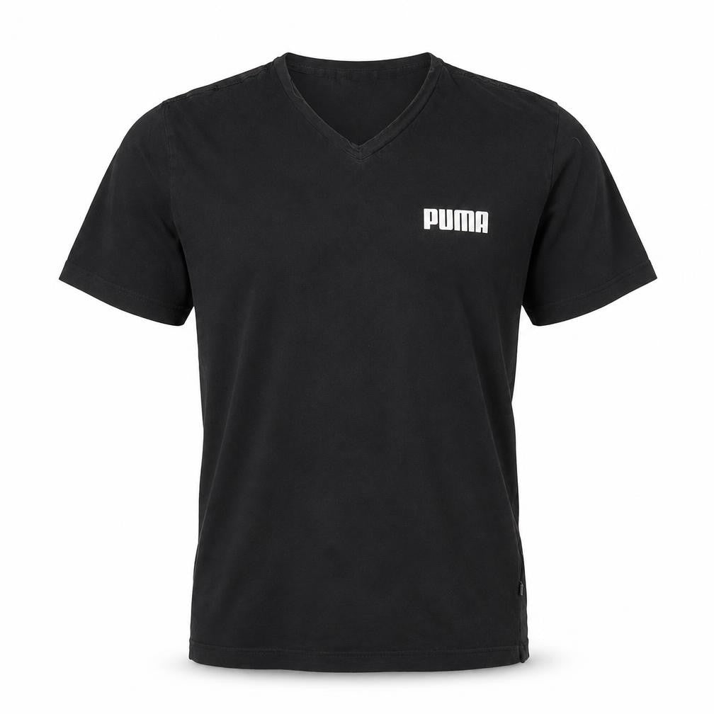 Puma Men's Black Crew Neck T-Shirt, Size M, Cotton