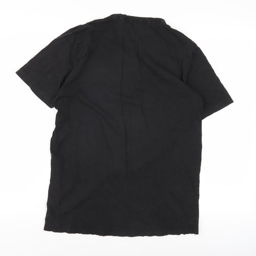 Puma Men's Black Crew Neck T-Shirt, Size M, Cotton
