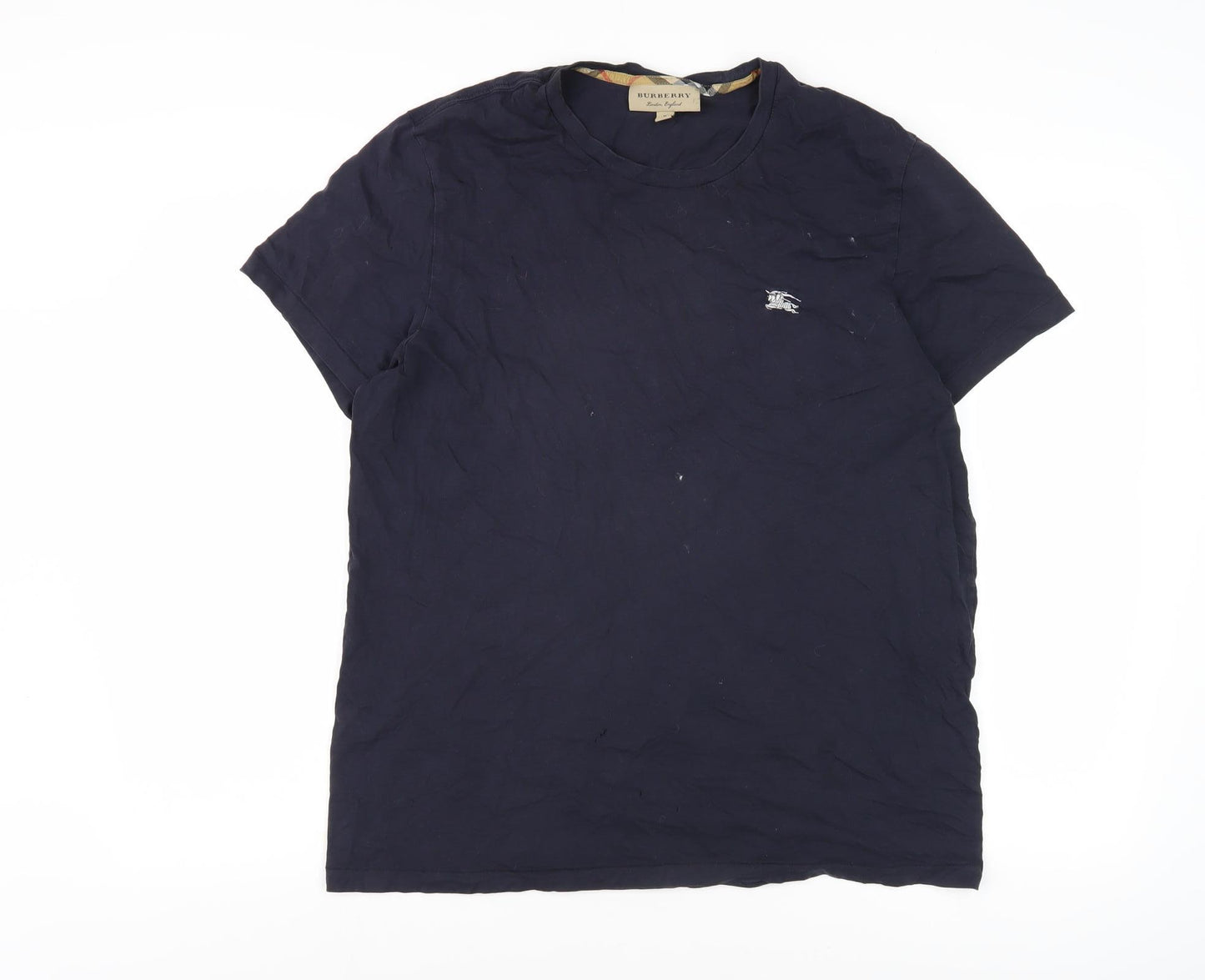 Burberry Men's Blue XL T-Shirt, Short Sleeve Cotton