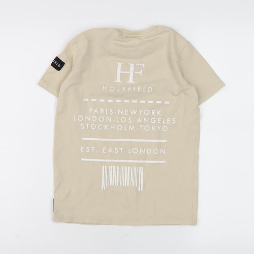 Holyfield Unisex Kids Beige Cotton T-Shirt XS Casual