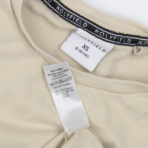 Holyfield Unisex Kids Beige Cotton T-Shirt XS Casual