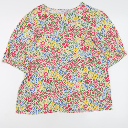 M&Co Women's Multicoloured Floral Top, Size 14