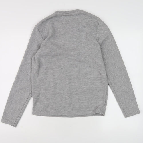 Zara Men's Grey Long Sleeve Knit Top, Size S