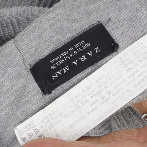 Zara Men's Grey Long Sleeve Knit Top, Size S