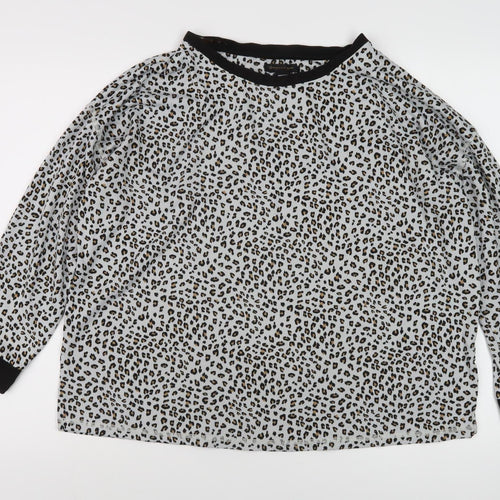 Donna Karan Women's Multicoloured Animal Print Blouse L