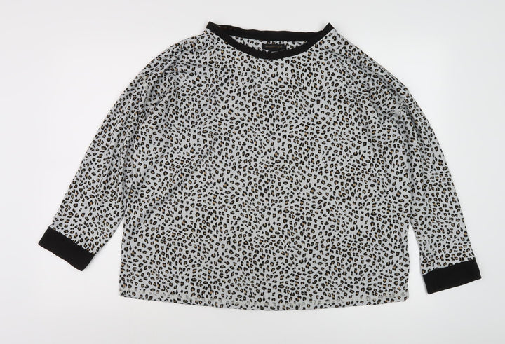Donna Karan Women's Multicoloured Animal Print Blouse L