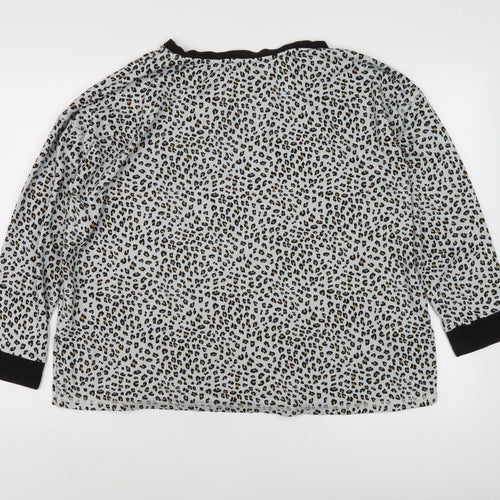 Donna Karan Women's Multicoloured Animal Print Blouse L