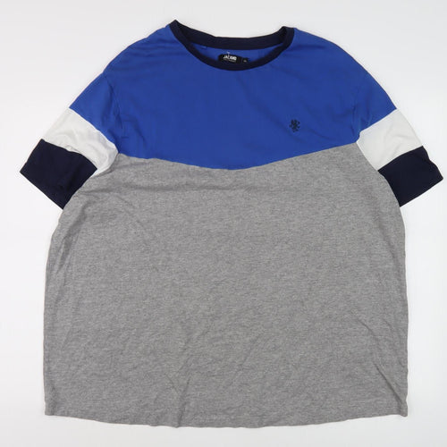 Jacamo Men's 2XL Colourblock T-Shirt Blue/Grey