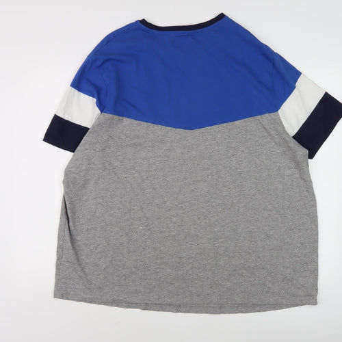 Jacamo Men's 2XL Colourblock T-Shirt Blue/Grey