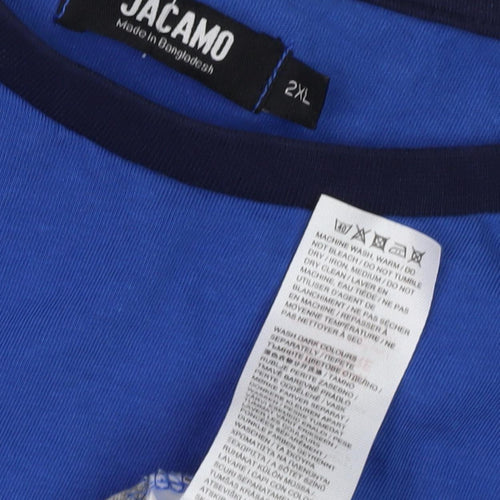 Jacamo Men's 2XL Colourblock T-Shirt Blue/Grey