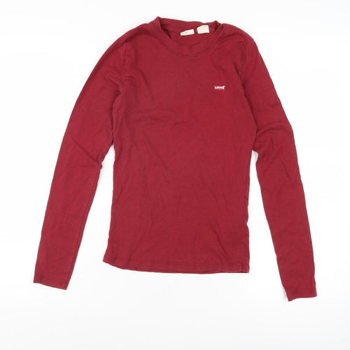 Levi's Women's Red XS Long Sleeve Crew Neck T-Shirt