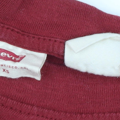 Levi's Women's Red XS Long Sleeve Crew Neck T-Shirt