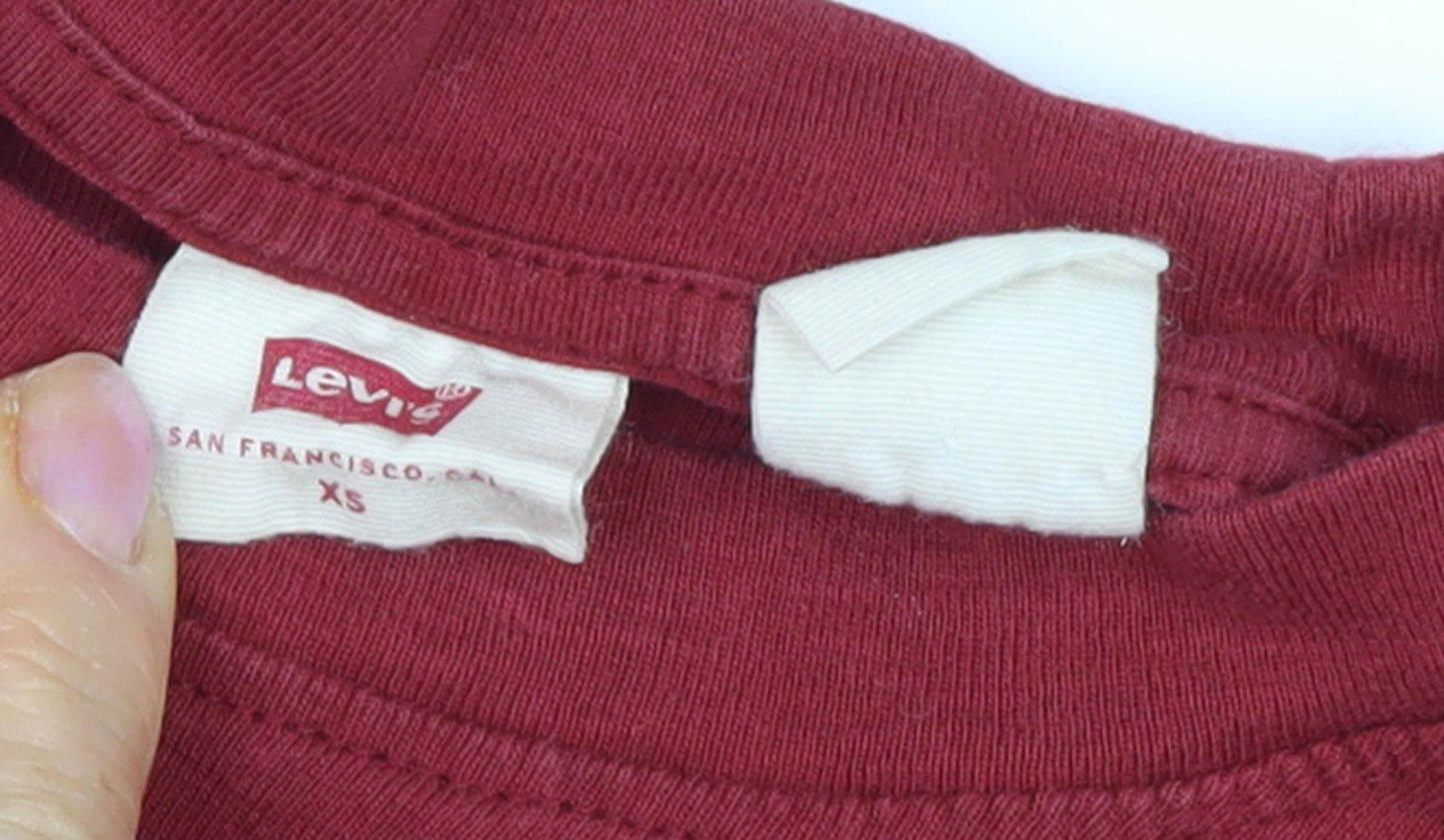 Levi's Women's Red XS Long Sleeve Crew Neck T-Shirt