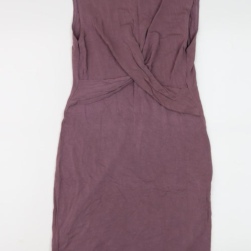 Topshop Women's Purple Knee Length Pencil Dress Size 10