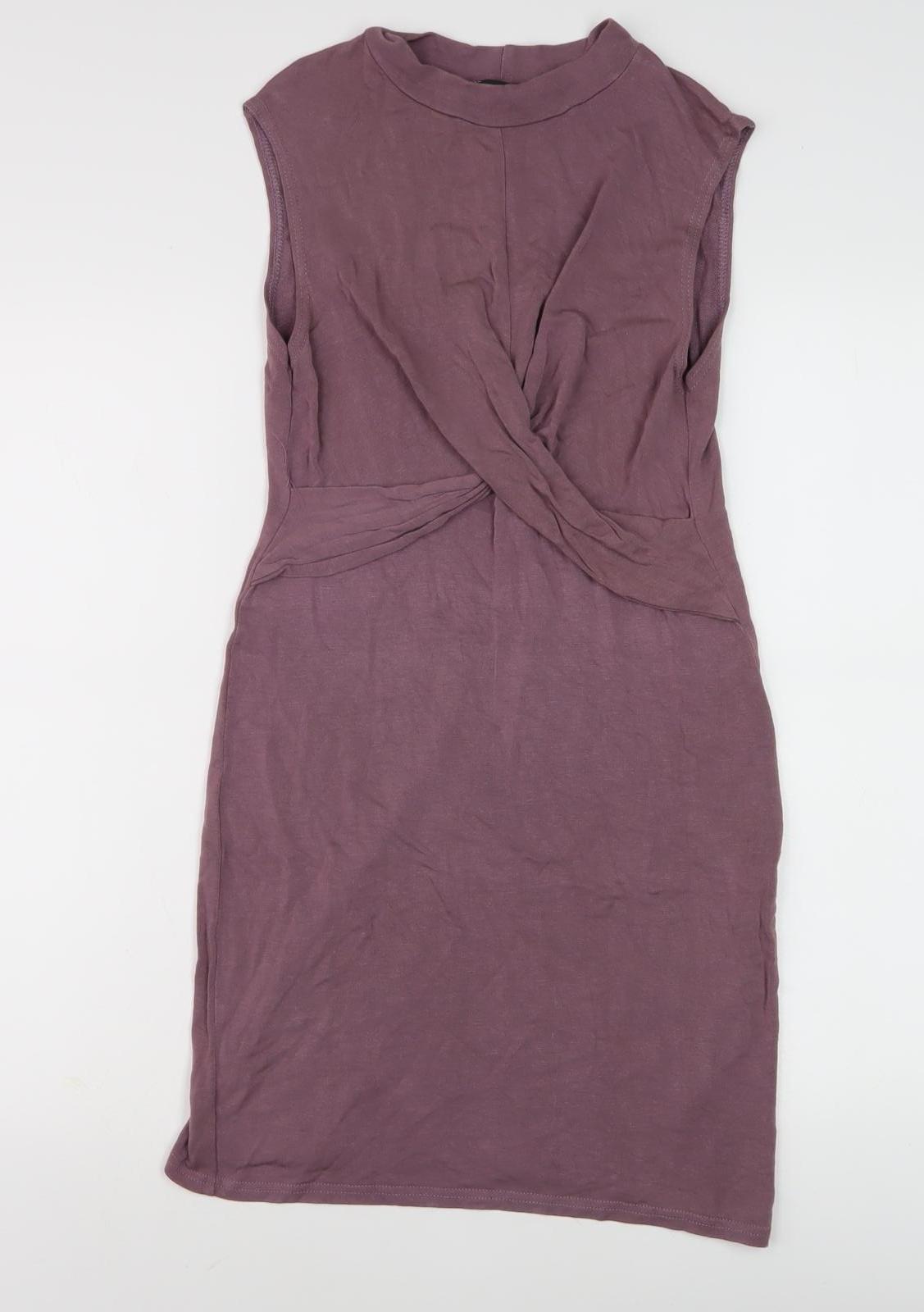 Topshop Women's Purple Knee Length Pencil Dress Size 10