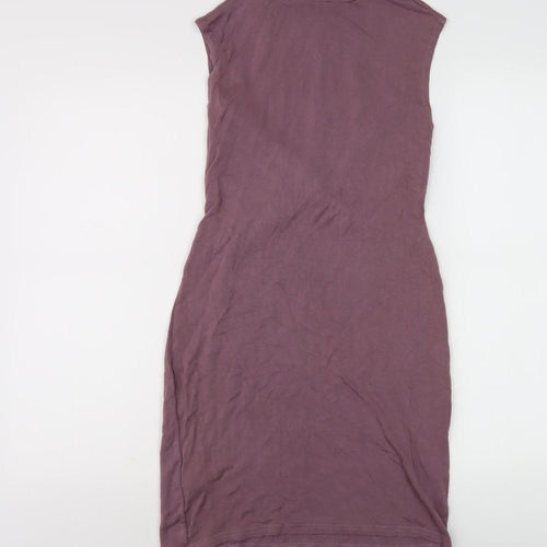 Topshop Women's Purple Knee Length Pencil Dress Size 10