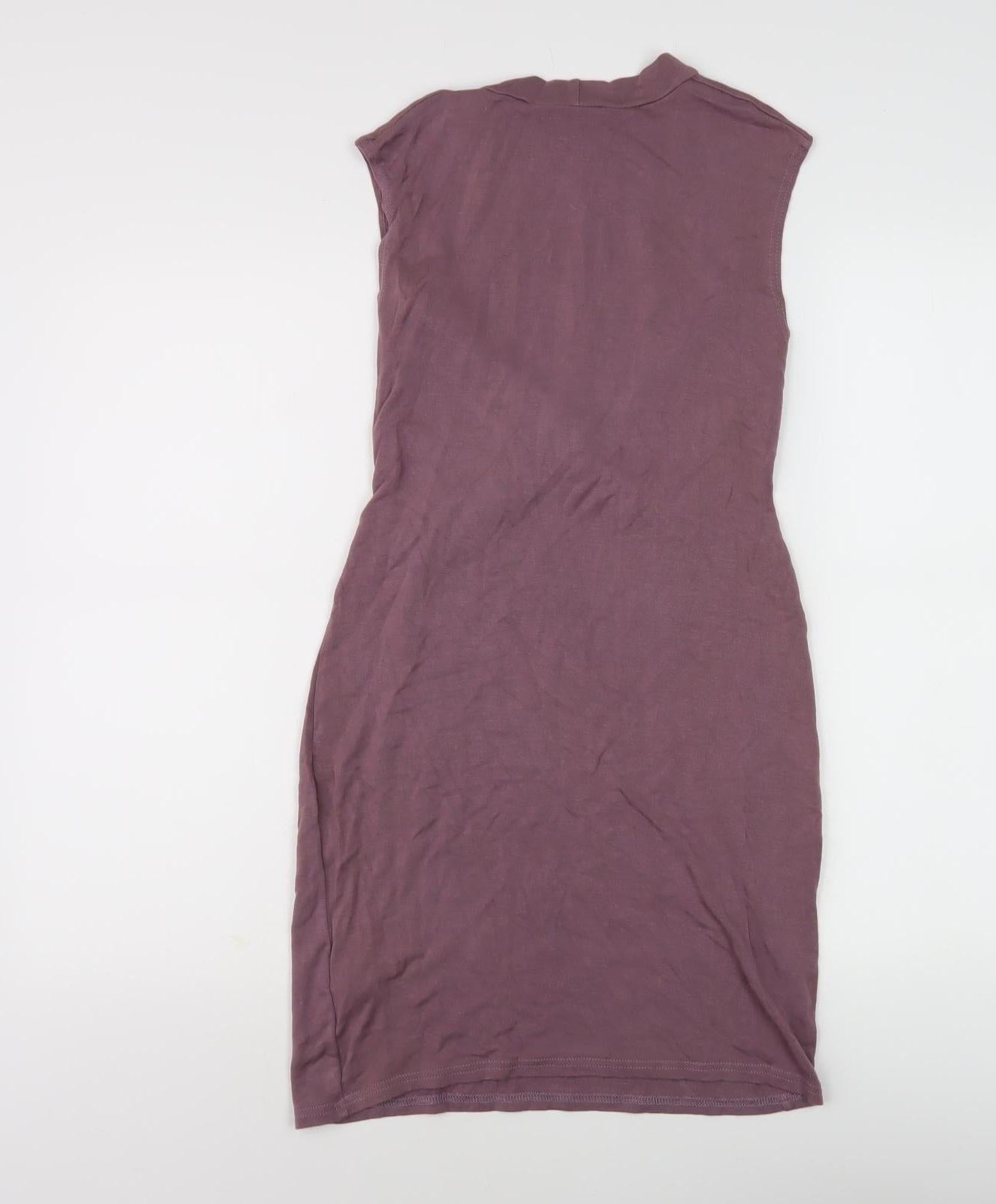 Topshop Women's Purple Knee Length Pencil Dress Size 10