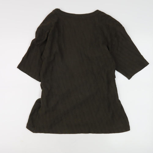 Zara Women's Green Wrap Blouse Size M with Buckle