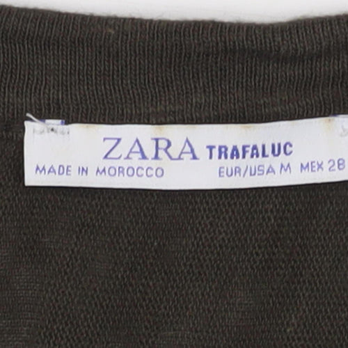 Zara Women's Green Wrap Blouse Size M with Buckle