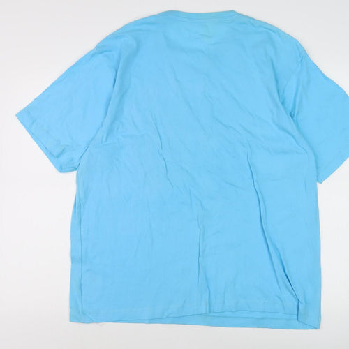 Marks and Spencer Blue Nautical T-Shirt, Size L, V-Neck, Blue