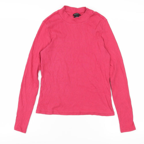 Monki Women's Pink Long Sleeve Knit Top - S Regular
