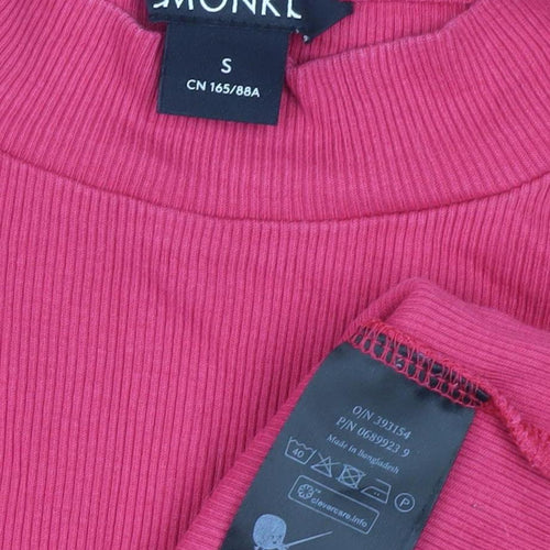 Monki Women's Pink Long Sleeve Knit Top - S Regular