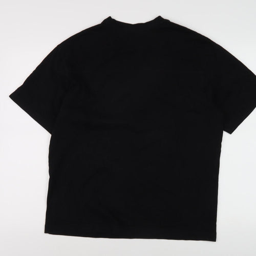 Bershka Men's Black S T-Shirt, Crew Neck, Short Sleeve