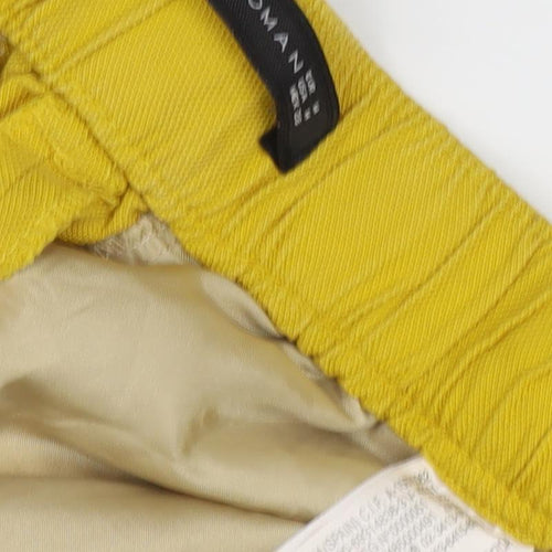 Zara Women's Yellow Cropped Trousers, Size M