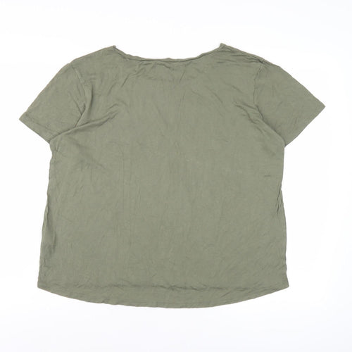 Warehouse Women’s Green Basic T-Shirt Size 16