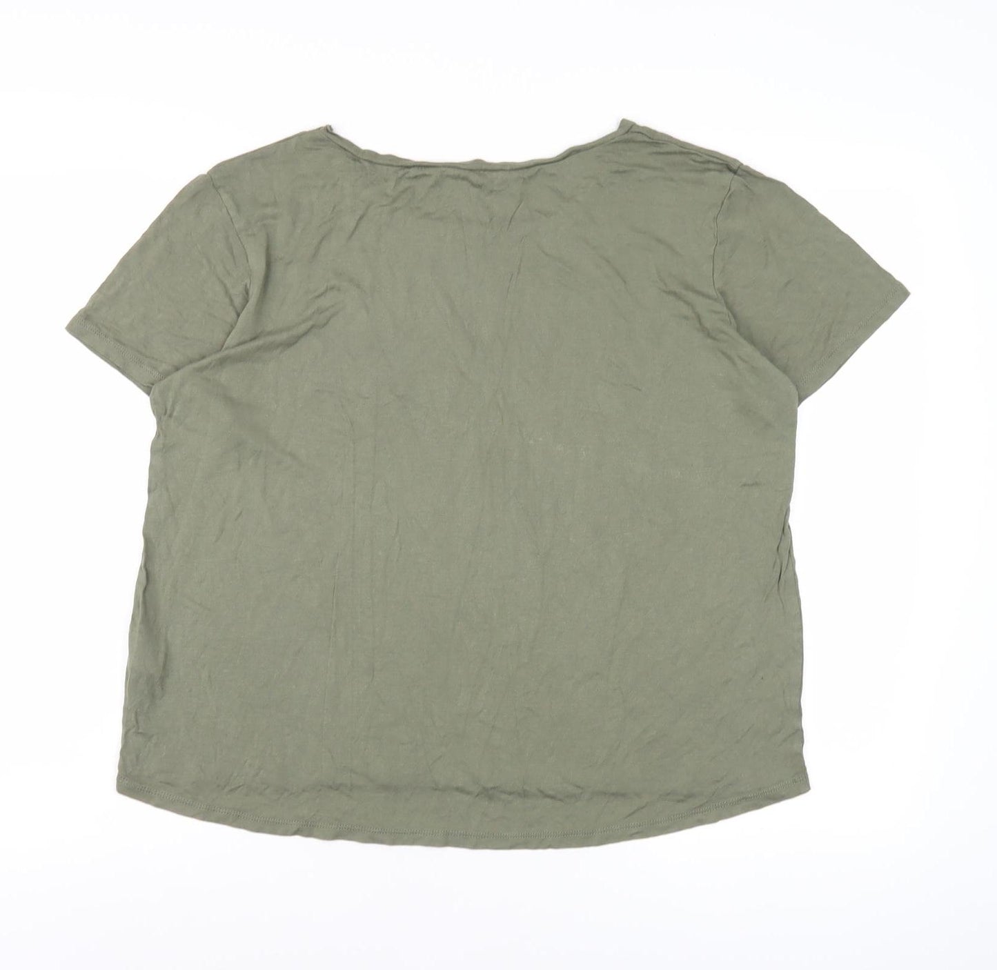 Warehouse Women’s Green Basic T-Shirt Size 16