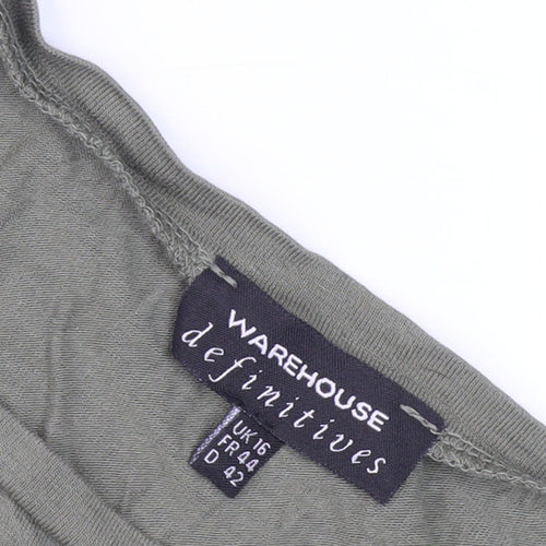 Warehouse Women’s Green Basic T-Shirt Size 16