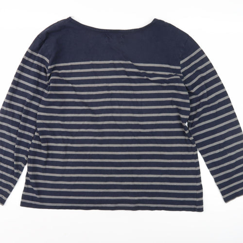 Seasalt Women's Blue Striped Long Sleeve Shirt - Size 12