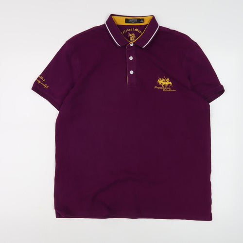 Men's Purple Polo 2XL Short Sleeve Cotton