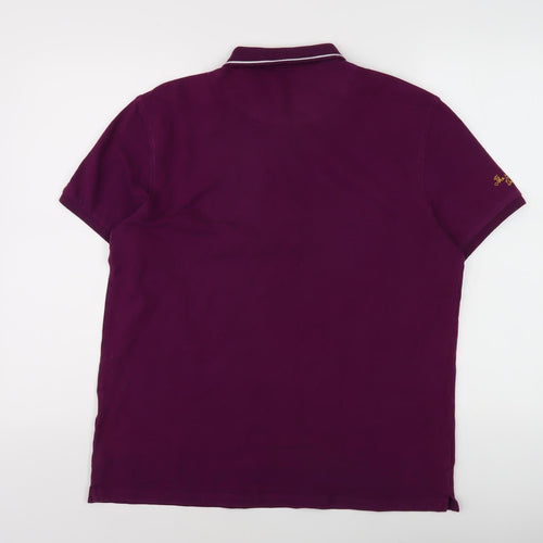 Men's Purple Polo 2XL Short Sleeve Cotton