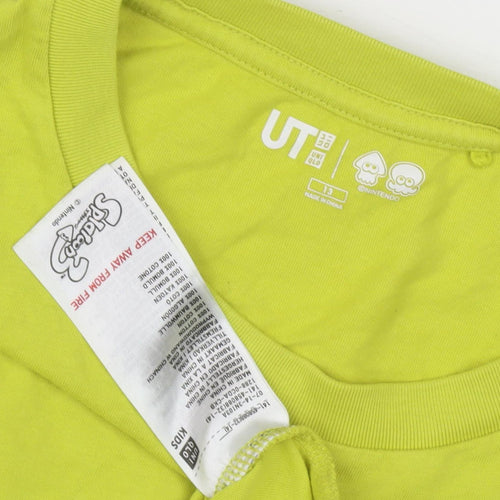 UNIQLO Boys Green T-Shirt - Splatoon, 13 Years