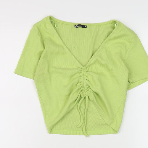Zara Women Green Cropped Top Size L